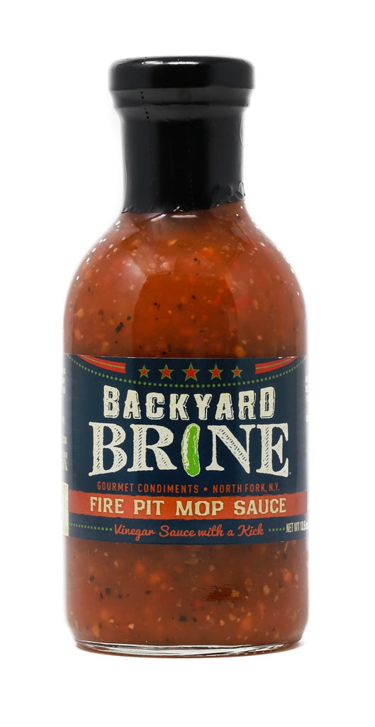 Fire Pit Mop Sauce Vinegar Sauce with a Kick, 13.5 oz Jar, 6-Pack - Backyard Brine Pickles Condiments and Gourmet Products