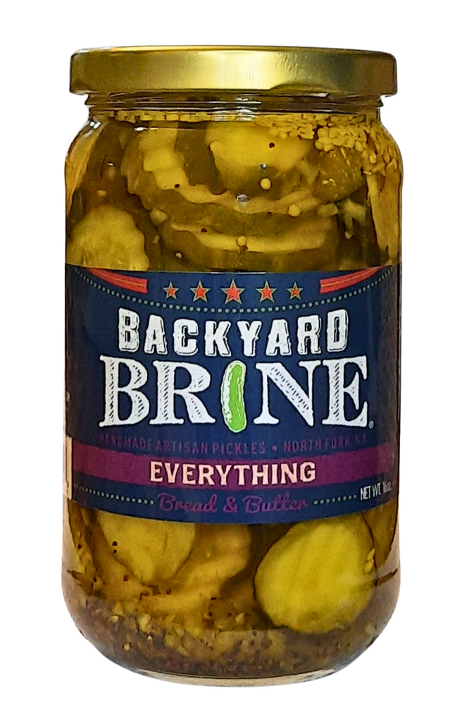 Everything Bread And Butter Pickle Crinkle Cut Chips, 16 oz Jar, 6-Pack - Backyard Brine Pickles Condiments and Gourmet Products