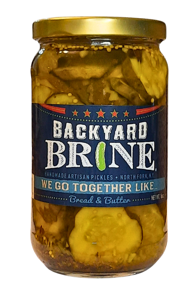 We Go Together Like....Bread And Butter Pickle Crinkle Cut Chips, 16 oz Jar, 6-Pack - Backyard Brine Pickles Condiments and Gourmet Products