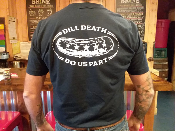 Backyard Brine Dill Death Do Us Part Navy Short Sleeve T-Shirt - 100% Cotton - Backyard Brine Pickle Co.