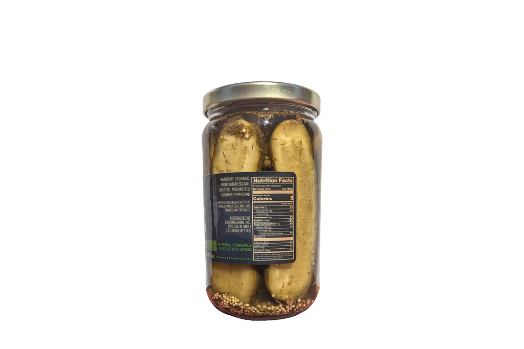 Backyard Brine - Dill Death Do Us Part Garlic Dill Pickle Halves, 16 oz Jar, 6-Pack - Backyard Brine Pickles Condiments and Gourmet Products