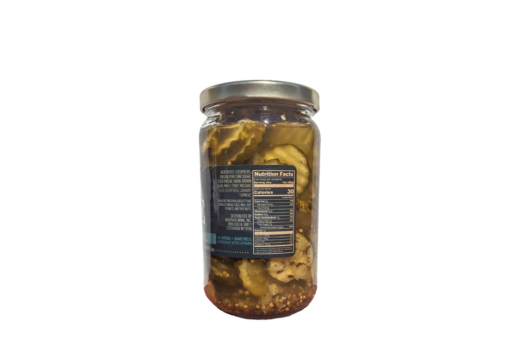 Backyard Brine - We Go Together Like....Bread And Butter Pickle Crinkle Cut Chips, 16 oz Jar, 6-Pack - Backyard Brine Pickles Condiments and Gourmet Products
